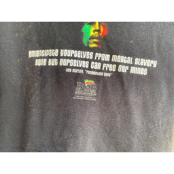 Vintage Y2K Black Bob Marley Redemption Song promo Album graphic tee L - Picture 6 of 9